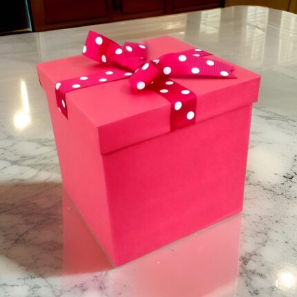 Red Box With A Polka Dot Ribbon Bow