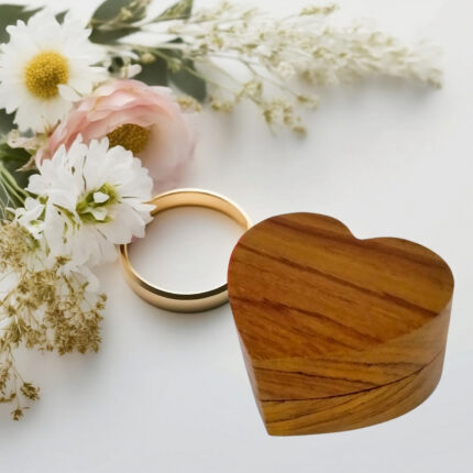 Teak Wood Earring Box with Velvet Inlay