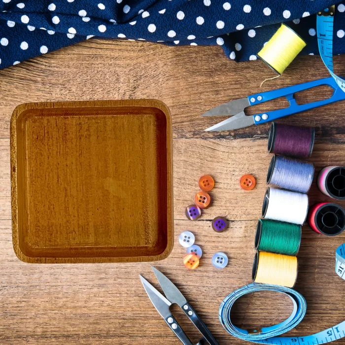 Mini Teak Color Mahogany Wood Organizer Tray - Image 2